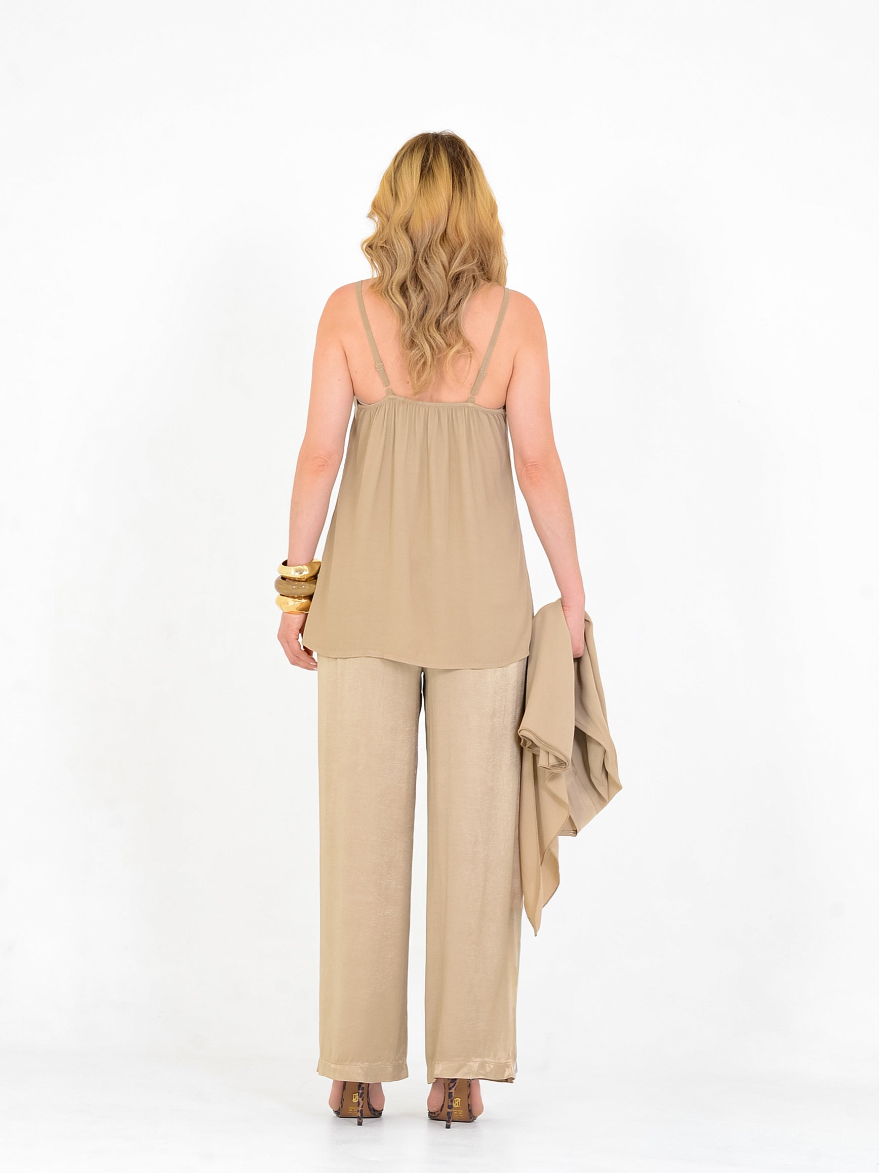 TRIJUNTO VISCOSA - CALÇA , CASAQUETO E REGATA DE ALCINHA