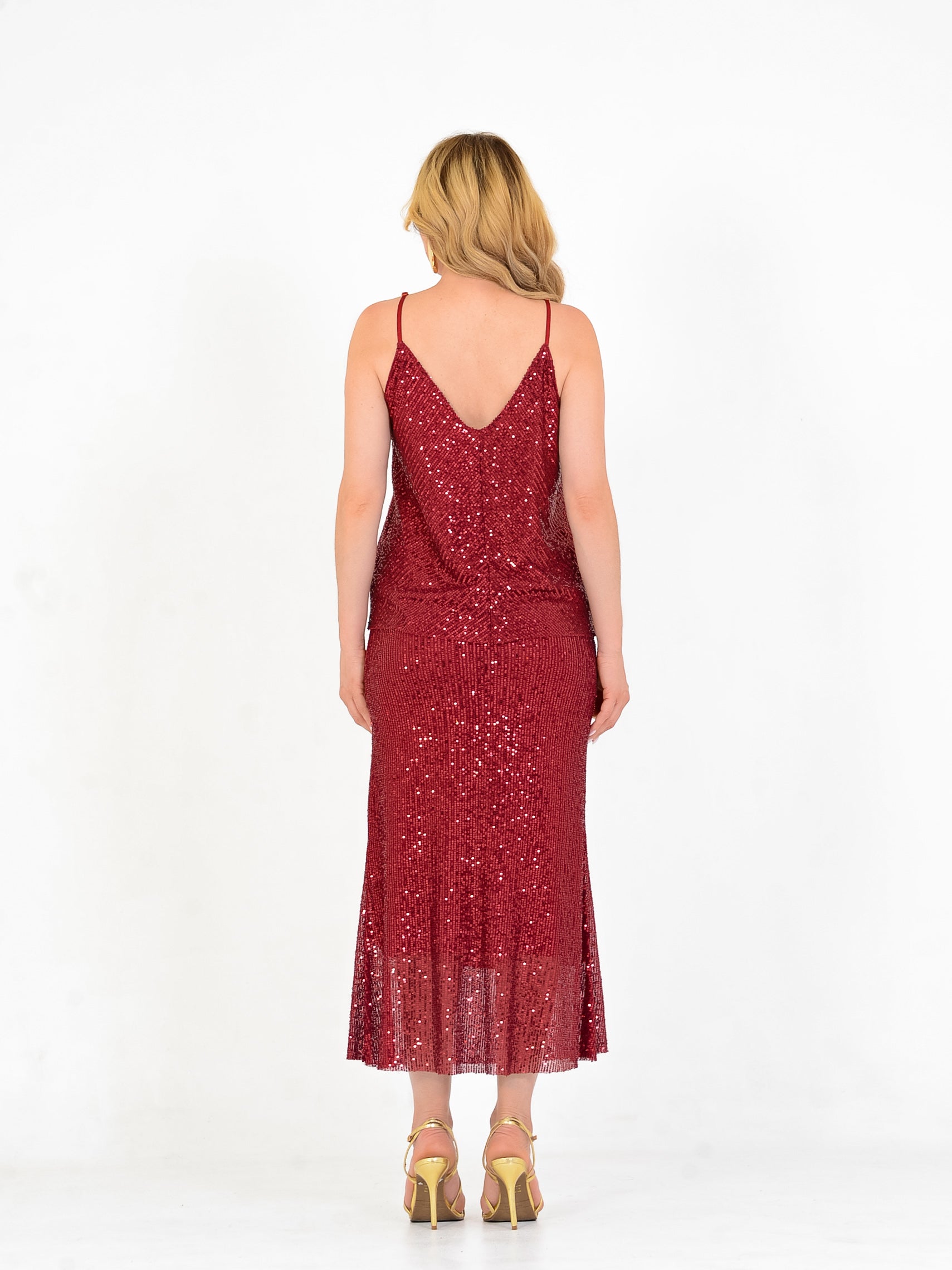 CONJUNTO PAETÊ SAIA E REGATA